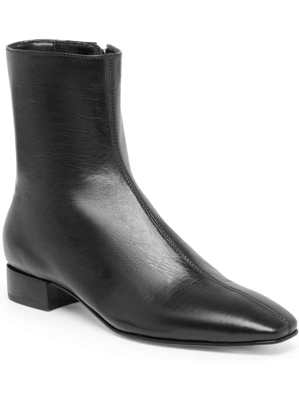 Stylish Women's Chunky Low Heel Ankle Boots with Square Toe & Zipper Closure